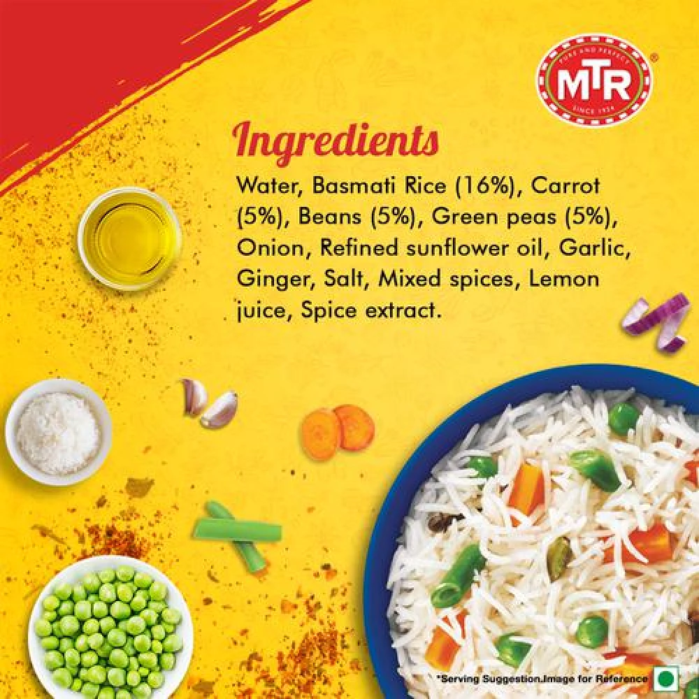 MTR Ready To Eat - Vegetable Pulao, 250 g Carton-3.webp